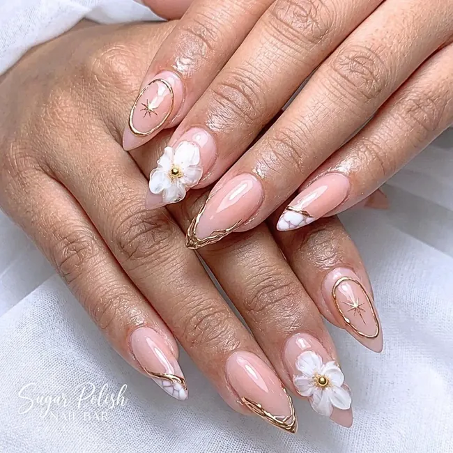 Gold French Swirls